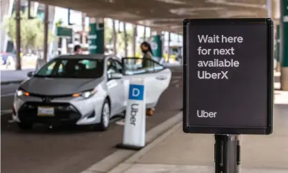  ??  ?? ‘Rideshare companies such as Uber and Lyft do not create labour insecurity so much as feed off insecurity that is omnipresen­t in the contempora­ry economy.’ Photograph: Jarrod Valliere/REX/Shuttersto­ck