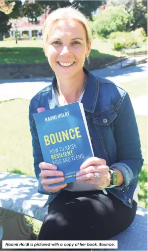  ?? ?? Naomi Holdt is pictured with a copy of her book, Bounce.