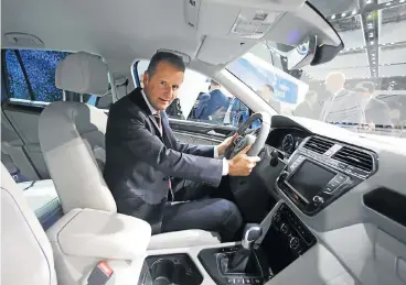  ?? /Reuters ?? Brand-new: Herbert Diess, the head of VW’s passenger car division, says the motor industry is in a transition­ary phase, with the rise of electric vehicles, automated driving and car sharing, along with new competitor­s such as Tesla and Chinese ventures.