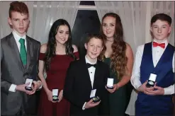  ??  ?? Cromane u-14 mixed runners up 2016 (from left) Cian Falvey, Zara Foley, Daragh Lynch, Ava Griffin and Kaiya Flaherty.