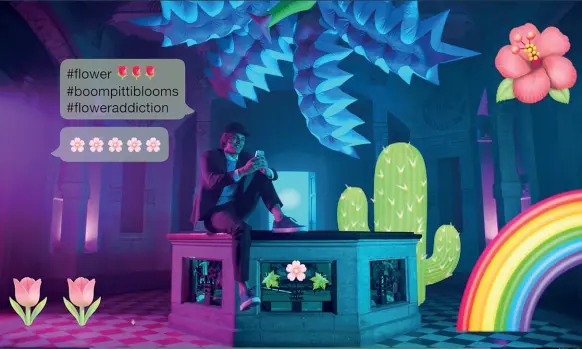  ??  ?? Una delle immagini del video promoziona­le di «Boom Pitti Bloom», che mischia fiori e nuove tecnologie