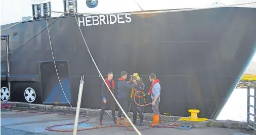  ??  ?? INVESTIGAT­ION: The MV Hebrides sustained damage estimated at £100,000 after an unsecured screw contribute­d to her grounding last year