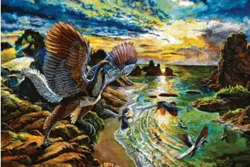  ?? Foto: Zhao Chuang, dpa ?? So wie auf dieser Illustrati­on könnte der Archaeopte­ryx einmal ausgesehen haben.