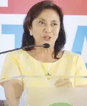  ??  ?? Leni Robredo: “Three ‘M’s are the keys to strengthen­ing MSMEs: first, Money — there needs to be access to loans and low interest for our small businesses; second, Market linkage — the government should help MSMEs so they can find markets for their...