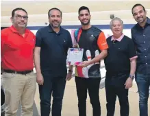  ?? ?? Alberto Rodríguez, Francis Soto, Rolando Sebelén, Héctor Simó y Alex Prats, en el Sebelén Bowling Center.