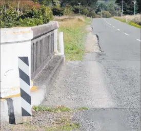  ??  ?? THE bitumen will extend to the width of the bridge.