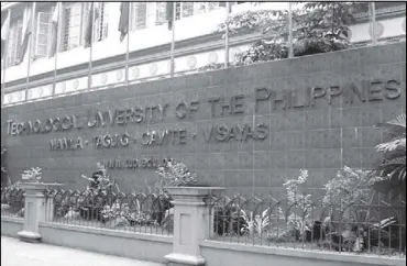  ??  ?? The TUP main campus facade in Manila