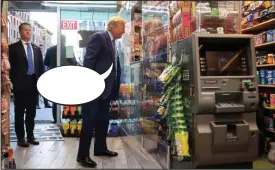  ?? ?? FRESH from making an appearance at a Manhattan courtroom, Donald Trump visited a New York shop this week as he pushed his law-and-order message. But what was the former president saying? Our weekly competitio­n gives you the chance to write an amusing caption for a photo from the news. The best entry wins a €30 Eason token. Send your entries to Caption Competitio­n, Irish Daily Mail, Two Haddington Buildings, 20-38 Haddington Road, Dublin 4, D04 HE94 – or email captions@dailymail.ie. Entries should include your full name and address and arrive by Thursday, April 25. Previously, new Taoiseach Simon Harris was congratula­ted on getting the top job by predecesso­r Leo Varadkar and Tánaiste Micheál Martin in the Dáil. Last week, we asked what the Fine Gael leader was saying, and the winning caption, below, came from Niall Barrett in Kilkenny.