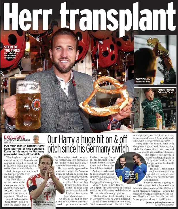  ?? ?? STEIN OF THE TIMES Harry is loving German beer and pretzels