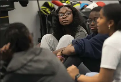  ?? CHARLES REX ARBOGAST - THE ASSOCIATED PRESS ?? Hillary Amofa listens in Lincoln Park High School after school March 8in Chicago.