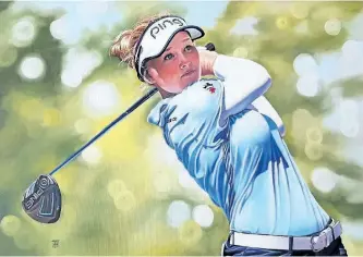  ?? SPECIAL TO THE EXAMINER ?? Peterborou­gh native Tony Harris painted this picture of golfer Brooke Henderson.