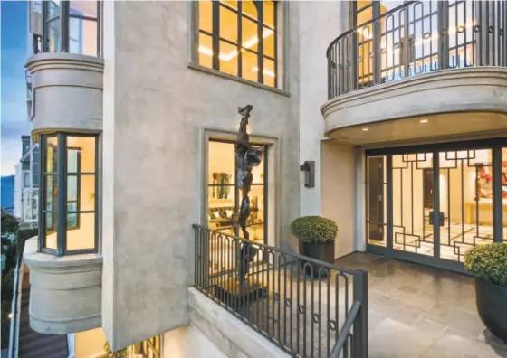  ?? DANIEL LUNGHI / LUNGHI MEDIA GROUP ?? this five-bedroom home at 2626 Larkin st. in russian Hill is a newly built six-level home conceptual­ized by san Francisco architect sandy walker and designed by Helga Horner that’s available for $25 million.