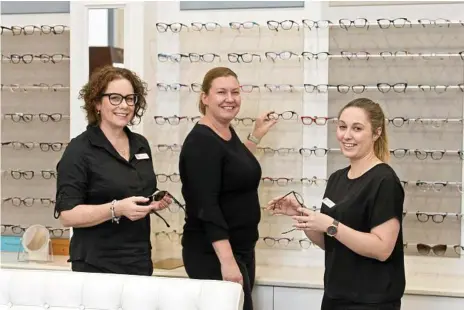  ?? Photo: Kevin Farmer ?? MILESTONE: Celebratin­g 20 years in business for Durkin and Black Eyecare Plus are (from left) Janelle McDonald, Sara Black and Charlotte Goodbody.