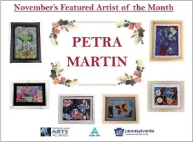  ?? SUBMITTED PHOTO ?? Petra Martin is the featured artist for November. Her artwork includes photograph­y, writing and fiber arts, specializi­ng now in art quilting, from wall hangings to ornaments and valentines.