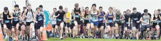  ?? PHOTO: PETER MCINTOSH ?? And they’re off . . . Competitor­s at the start of the Otago 10km road championsh­ips yesterday. Nic Bathgate (Leith) won the senior men’s title in 33min 52sec and Rebekah Green the senior women’s title in 34min 58sec.