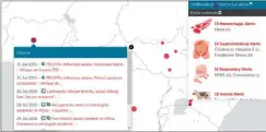  ??  ?? Auf der Health Map sehen Sie, wo weltweit gerade Krankheits­Epidemien grassieren.