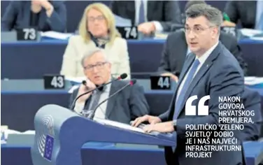 ?? REUTERS ?? Premijer Andrej Plenković održao je govor u Europskom parlamentu