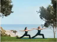  ??  ?? YOGA AT BACARA BLUFF, Santa Barbara, above; the final stretch of the climb of Half Dome at Yosemite National Park, right.