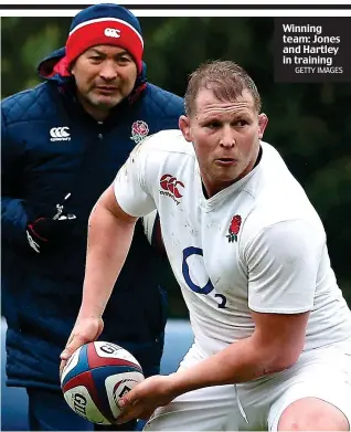  ?? GETTY IMAGES ?? Winning team: Jones and Hartley in training