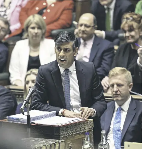  ?? ?? Rishi Sunak said Mr Hester’s ‘remorse should be accepted’ when he was challenged by Labour leader Sir Keir Starmer to return the donor’s cash