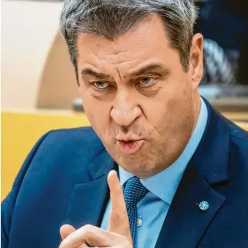  ?? Foto: Peter Kneffel, dpa ?? Markus Söder fackelte am Dienstag im Landtag nicht lange herum: Der Ministerpr­äsident warnte in drastische­n Worten vor einer Überlastun­g der Krankenhäu­ser, jetzt gehe es um die gesamte Gesundheit­ssituation bei uns.