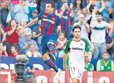  ??  ?? AL ALZA. Toño García se estrenó como goleador con el Levante el pasado domingo ante el Alavés.