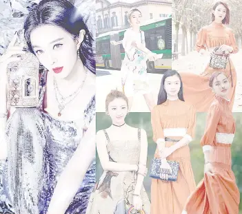  ??  ?? (Clockwise from top left) Fan Bingbing covers Harper’s Bazaar magazine. • Song Zu’er modelling street wear in Milan. • Zhao Liying, Angelababy, Chen Yu and Jing Tian arrive for a Dior Lady Art party in Beijing in the Dior Orange series outfit which was shown in the 2018 Dior Cruise Collection Show held in Los Angeles recently. — Weibo photos