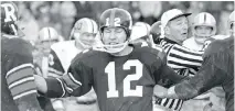  ??  ?? Russ Jackson was at the centre of some heated games between the Ottawa Rough Riders and Hamilton Tiger-Cats in the 1960s.