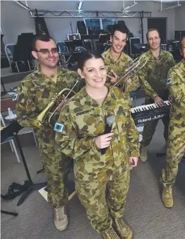  ?? BROADWAY SOUND: Band members Sergeant James Duquemin, Musician Dan Bamford, Musician Mansell Laidler, and Musician Grant Thomas. ??