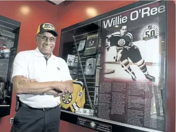  ?? STEPHEN MACGILLIVR­AY/THE CANADIAN PRESS ?? Willie O’Ree, known best for being the first black player in the National Hockey League, is shown in Willie O’Ree Place in Fredericto­n, N.B., last June. When Willie O’Ree donned a Boston Bruins jersey and jumped onto the ice at the Montreal Forum on...