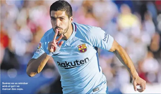  ?? AFP / ÓSCAR DEL POZO ?? Suárez es va retrobar amb el gol i va marcar dos cops.