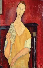  ??  ?? Modern masterpiec­e: Amedeo Modigliani’s Woman With A Fan