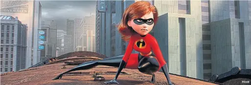  ?? PIXAR ?? In Incredible­s 2, an entreprene­ur wants to give Elastigirl a central crime-busting role.