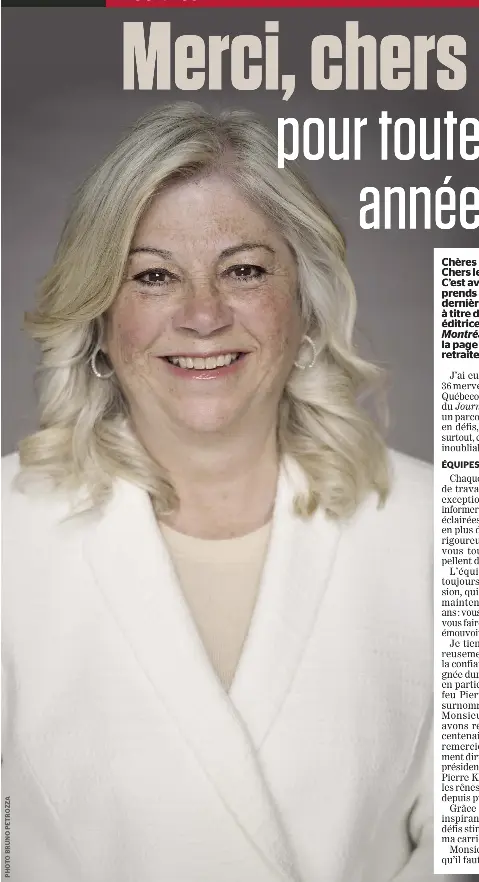 Merci, chers lecteurs, pour toutes ces belles années au Journal ...