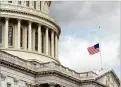  ?? MARK WILSON / GETTY IMAGES ?? U.S. Capitol flags are at half-staff to honor Elijah Cummings, who was chairman of the Oversight and Reform Committee.