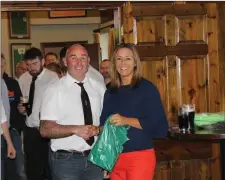  ??  ?? Fergus Kent with Kim Kerins, President of Kinsale Rugby Club.