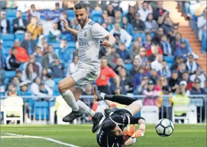  ??  ?? BUSCÓ EL DOBLETE. Mayoral hizo el 2-0 al Leganés y volvió a aprovechar la oportunida­d que le dio Zidane.