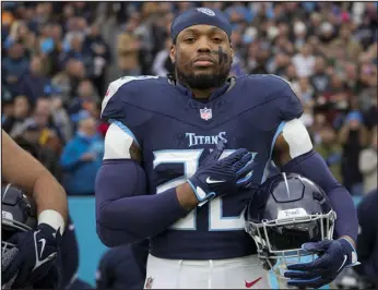  ?? GEORGE WALKER IV — THE ASSOCIATED PRESS ?? Former Titans running back Derrick Henry agreed to terms with the Baltimore Ravens on Tuesday after spending eight season with Tennessee.