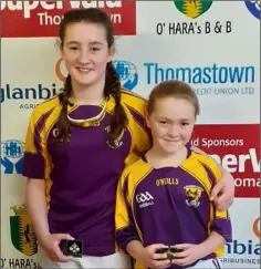  ??  ?? Amber Cronin-Kenny and Boo Murphy, Under-12 doubles champions.