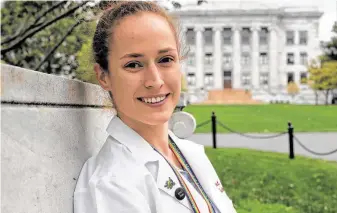  ?? Photos by Steven Senne / Associated Press ?? Aliya Feroe of Minneapoli­s is a third-year medical student at Harvard. She is part of a trend in which some schools are making a major push to recruit LGBTQ medical students.