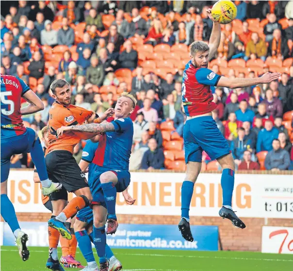  ?? SNS. Picture: ?? Dundee United’s Pavol Safranko heads the hosts in front.