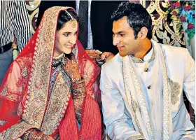  ??  ?? Love match: Sania Mirza with Indian cricketer Shoaib Malik on their wedding day