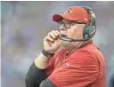  ?? TREVOR RUSZKOWSKI/USA TODAY SPORTS ?? Cardinals head coach Bruce Arians calls a play from the sideline during Sunday’s game against the Colts in Indianapol­is.