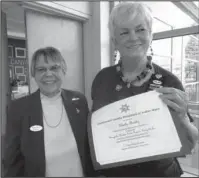  ?? Submitted photo ?? NATIVE ANCESTRY: Sheila Beatty, right, was recently recognized as a member with proven Native American ancestry by State Gov. Mary Reid Warner.