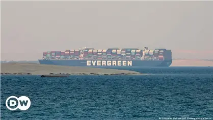  ??  ?? The Ever Given, operated by Evergreen Marine, is being held in Egypt's Great Bitter Lake