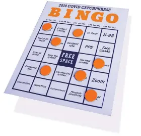  ?? COREY MCCARTY — MEDIANEWS GROUP ?? COVID catchphras­e Bingo card