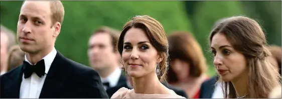  ??  ?? THE WAY THEY WERE: Kate and William with Rose Hanbury at Houghton Hall in 2016 for a black tie charity dinner in aid of a local hospice