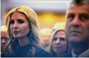  ?? TOM BRENNER / THE NEW YORK TIMES ?? Ivanka Trump listens to her father, President Donald Trump, during the National Prayer Breakfast at the Washington Hilton hotel.