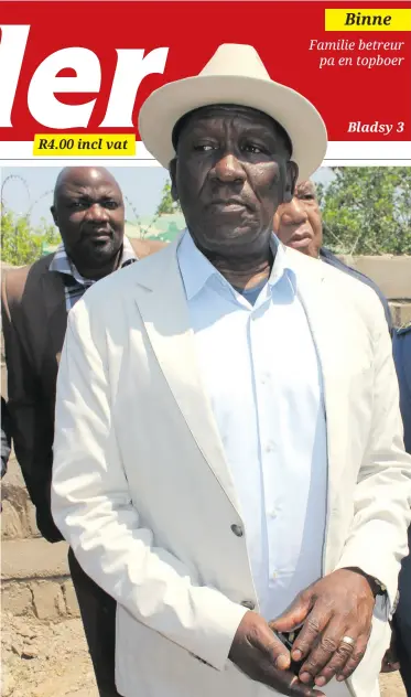  ?? > Photo: Tumelo Waga Dibakwane ?? Minister of police Bheki Cele at the crime scene where a German tourist was killed.