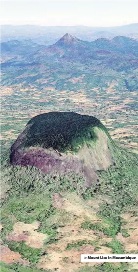  ??  ?? > Mount Lico in Mozambique